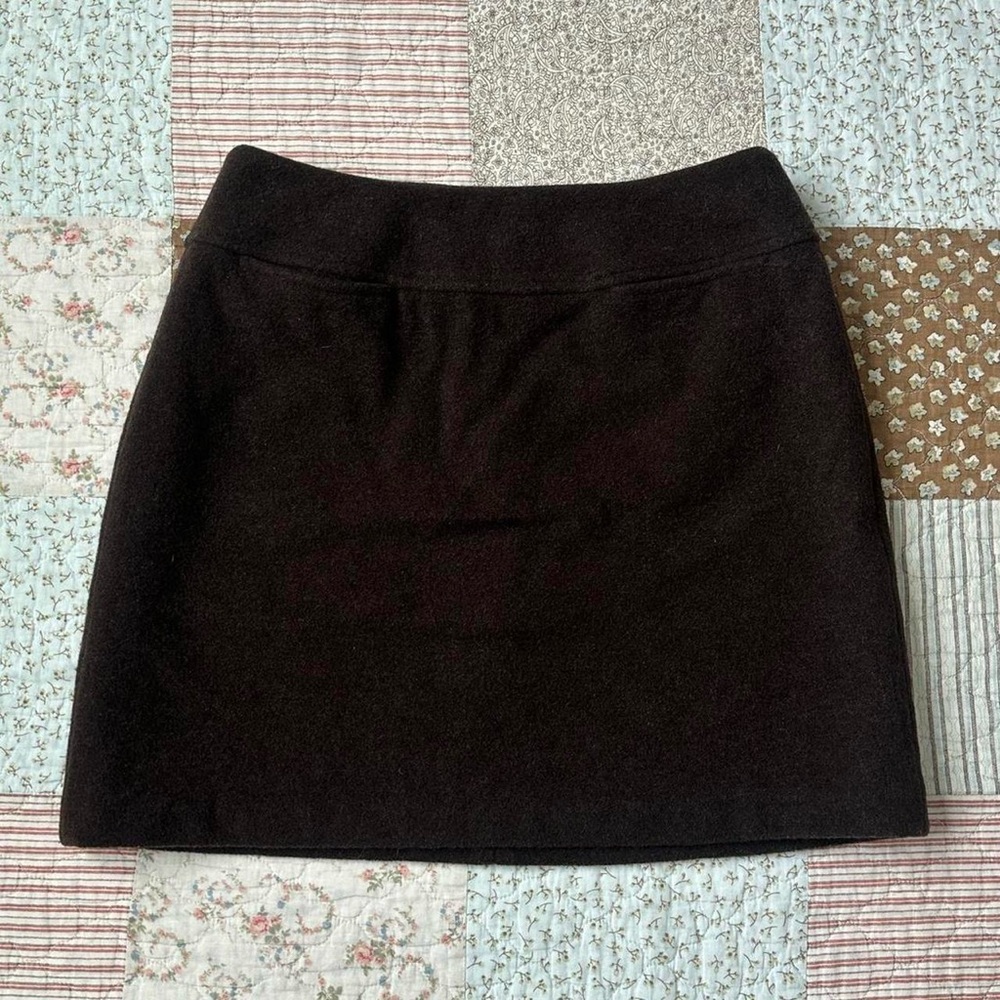 Vintage LOFT dark brown wool mini-skirt